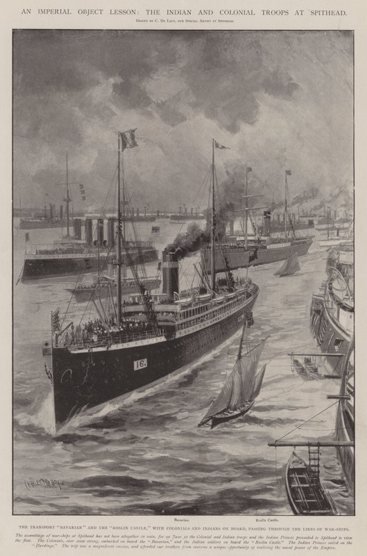 Une leçon impériale, les troupes indiennes et coloniales à Spithead - Charles John de Lacy