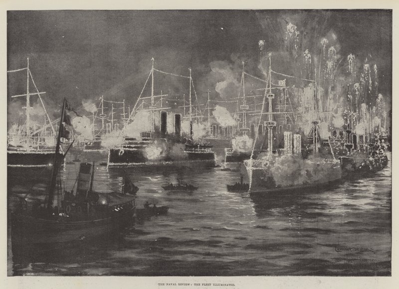 La Revue Navale, la flotte illuminée - Charles John de Lacy