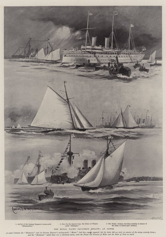 La régate du Royal Yacht Squadron à Cowes - Charles John de Lacy