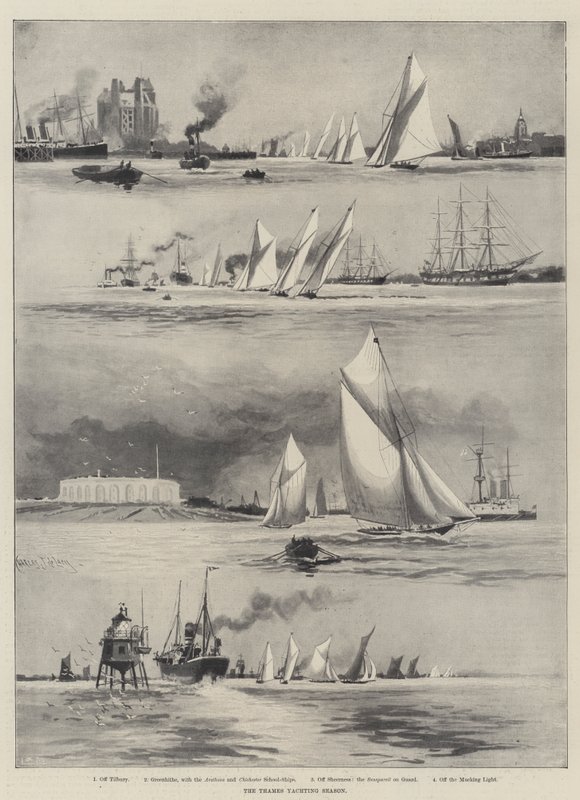 La saison de yachting sur la Tamise - Charles John de Lacy