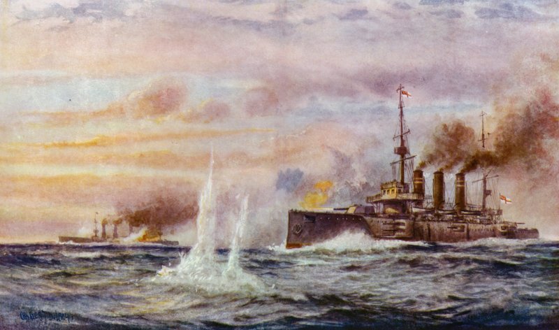 Le combat entre le Kent et le Nurnberg - Charles John de after Lacy