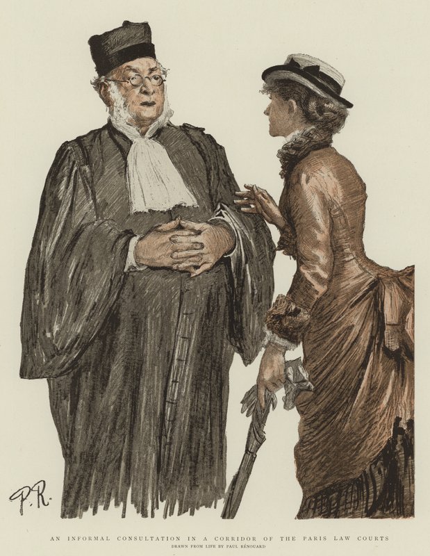 Une consultation informelle dans un couloir des tribunaux de Paris - Charles Paul Renouard