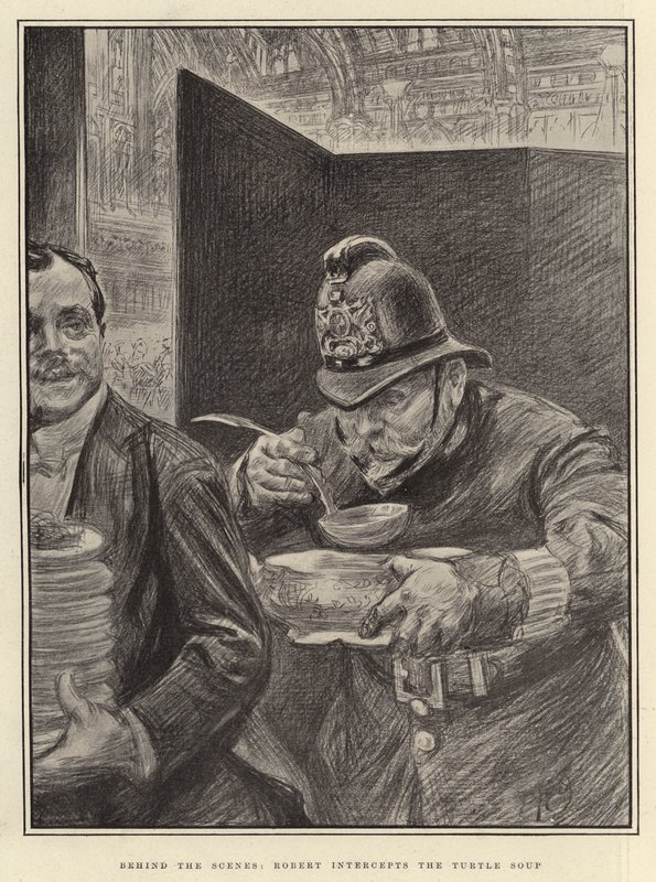 Dans les coulisses, Robert intercepte la soupe de tortue - Charles Paul Renouard