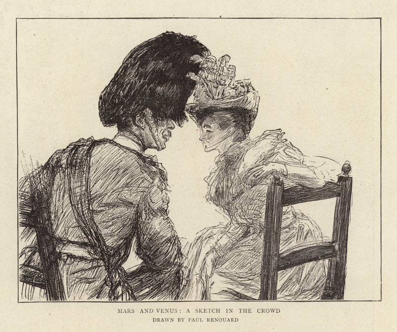 Mars et Vénus, une esquisse dans la foule - Charles Paul Renouard