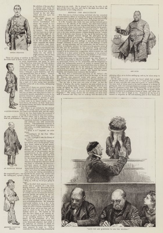 Croquis aux tribunaux de police de Londres - Charles Paul Renouard