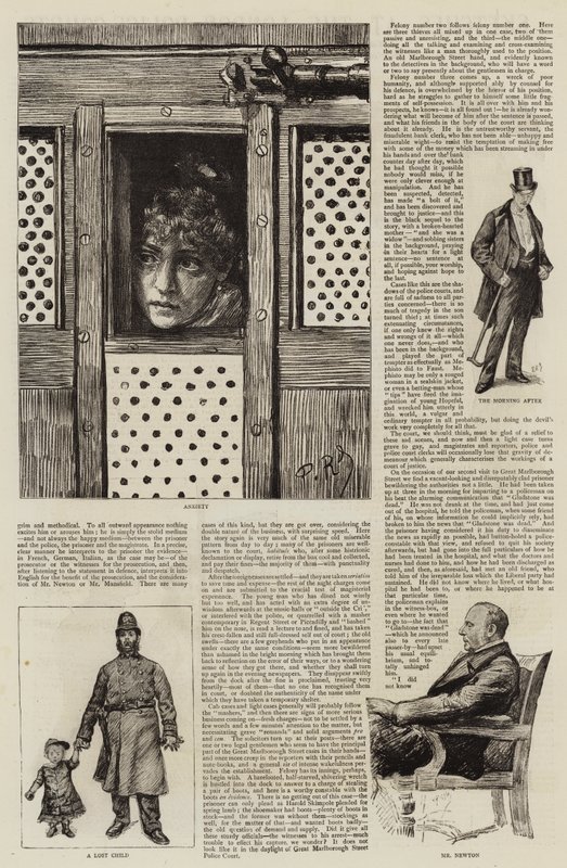 Croquis aux tribunaux de police de Londres - Charles Paul Renouard