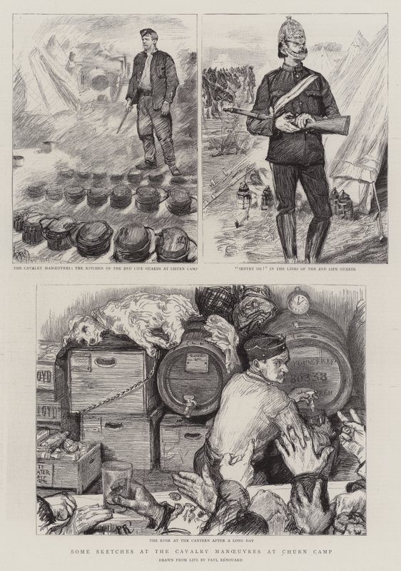 Quelques croquis aux manœuvres de cavalerie au camp de Churn - Charles Paul Renouard