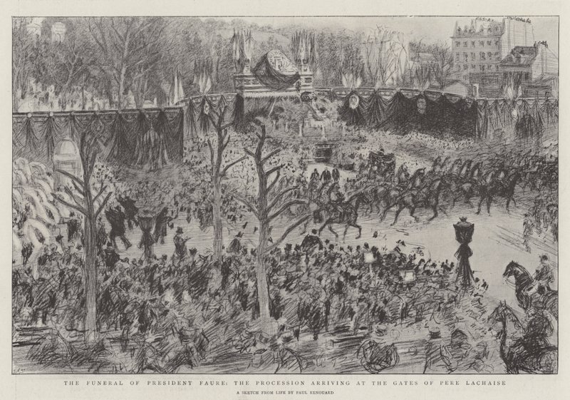 Les funérailles du président Faure, le cortège arrivant aux portes du Père Lachaise - Charles Paul Renouard