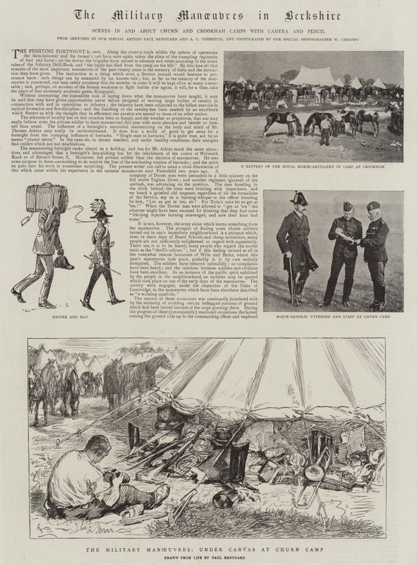 Les manœuvres militaires dans le Berkshire - Charles Paul Renouard