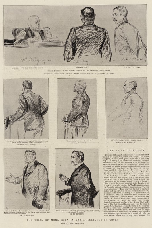 Le procès de M. Zola à Paris, croquis au tribunal - Charles Paul Renouard