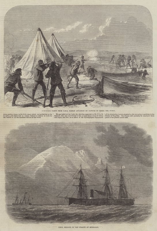 Une équipe de topographie en Terre de Feu - Sir John Charles Robinson
