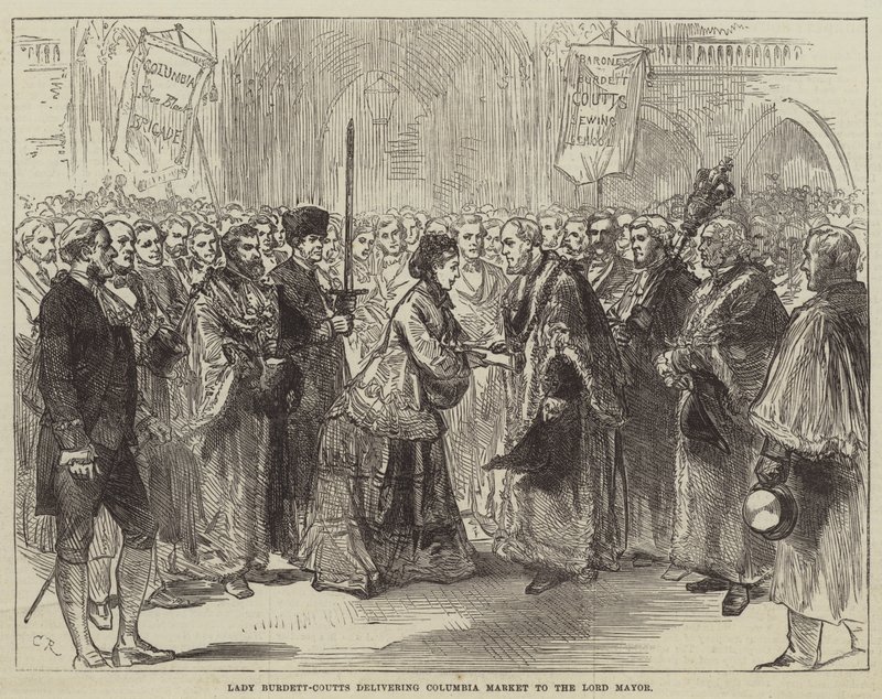 Lady Burdett-Coutts livrant le Columbia Market au Lord Maire - Sir John Charles Robinson