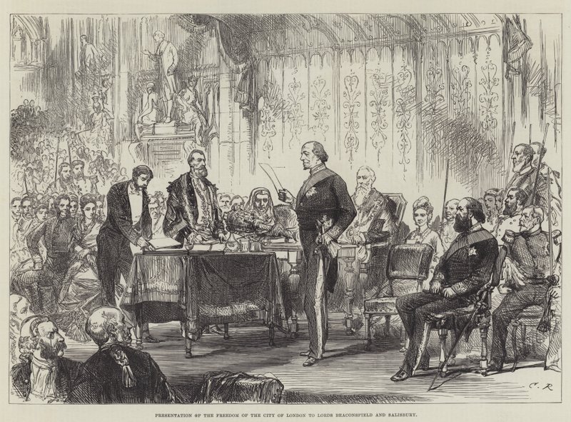 Présentation de la liberté de la ville de Londres aux Lords Beaconsfield et Salisbury - Sir John Charles Robinson