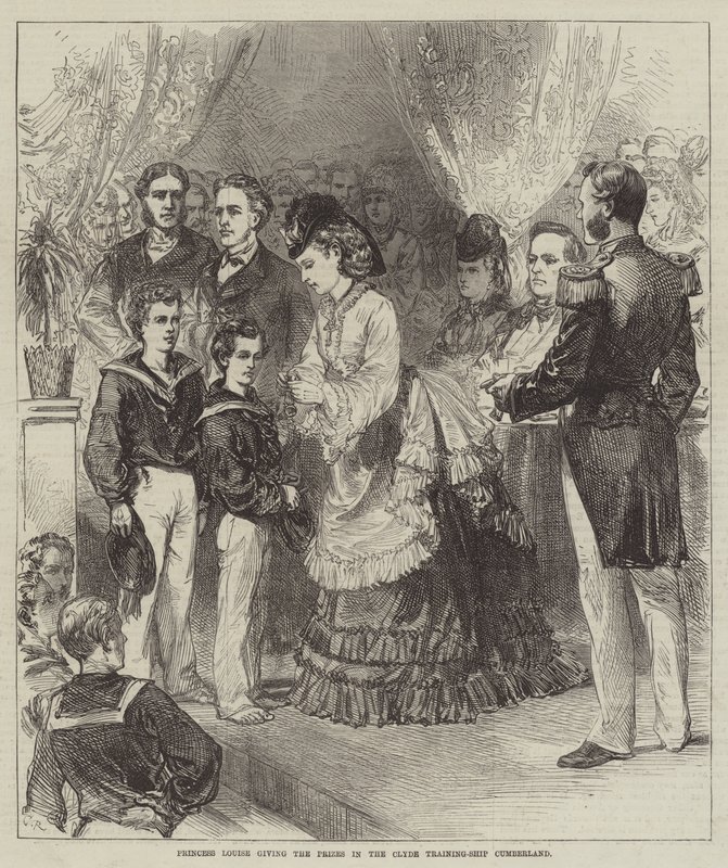 La princesse Louise remettant les prix sur le navire-école Clyde Cumberland - Sir John Charles Robinson