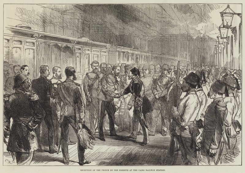 Réception du prince par le khédive à la gare du Caire - Sir John Charles Robinson