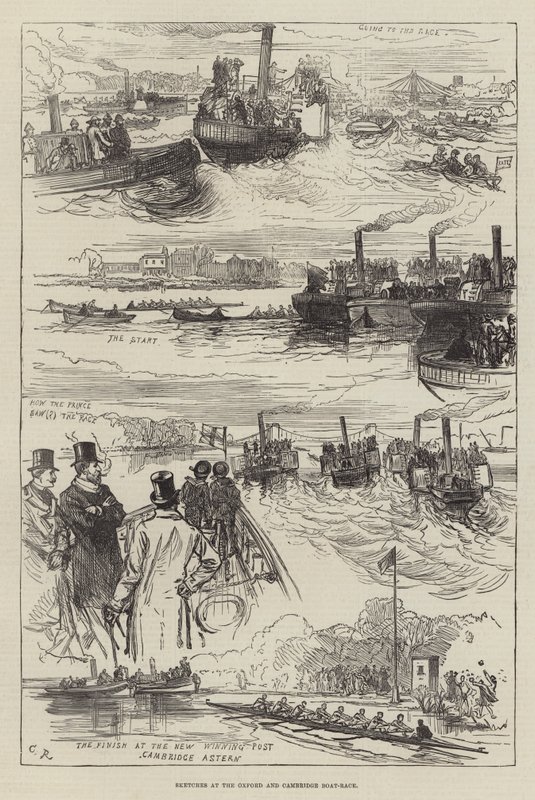 Croquis à la course de bateaux Oxford et Cambridge - Sir John Charles Robinson