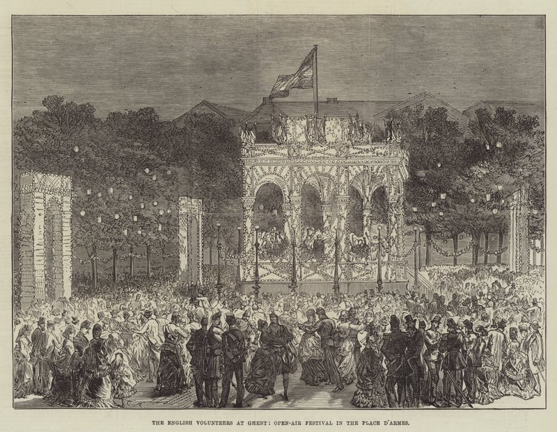 Les Volontaires Anglais à Gand, Festival en Plein Air sur la Place d