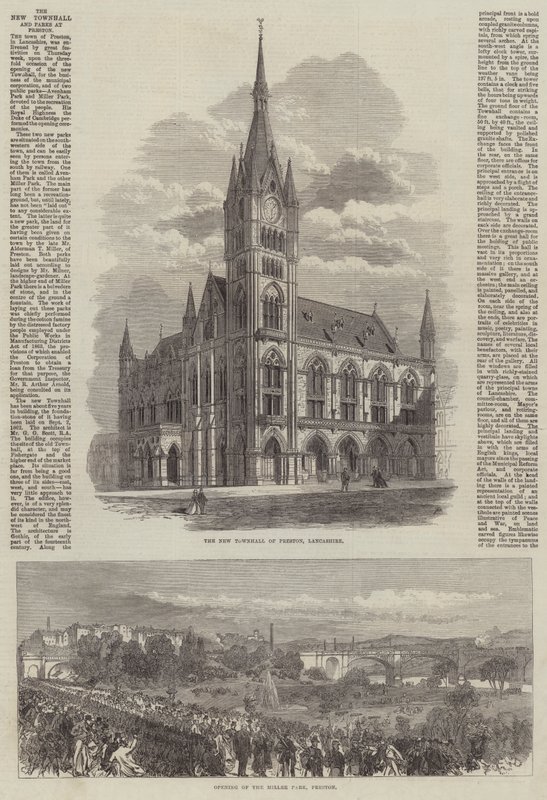 La nouvelle mairie et les parcs de Preston - Sir John Charles Robinson