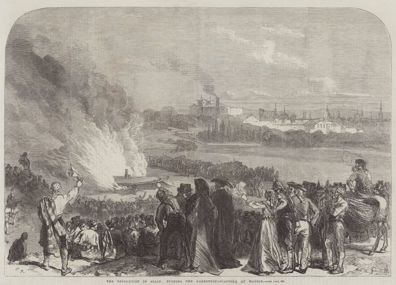 La révolution en Espagne, brûlant l