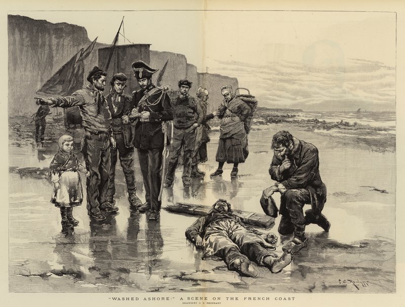 Échoué, une scène sur la côte française - Charles Stanley Reinhart