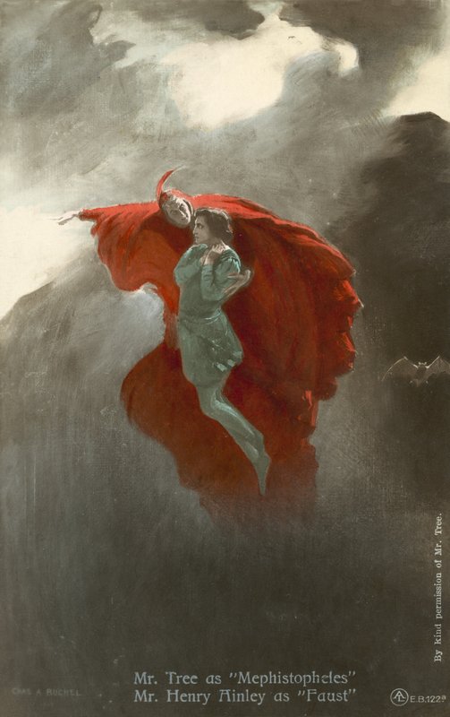 Herbert Beerbohm Tree en Méphistophélès et Henry Ainley en Faust - Charles A. Buchel