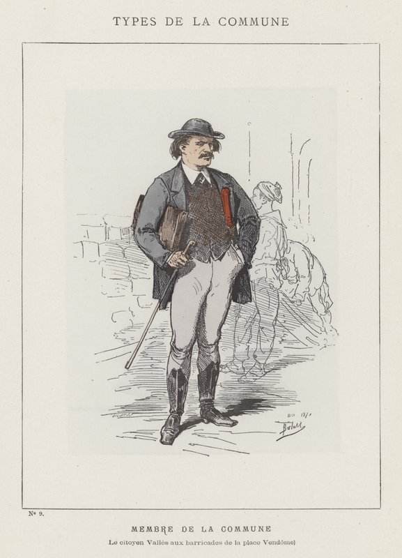 Membre de la Commune, Le citoyen Vallès aux barricades de la place Vendôme - Charles Albert d Arnoux Bertall