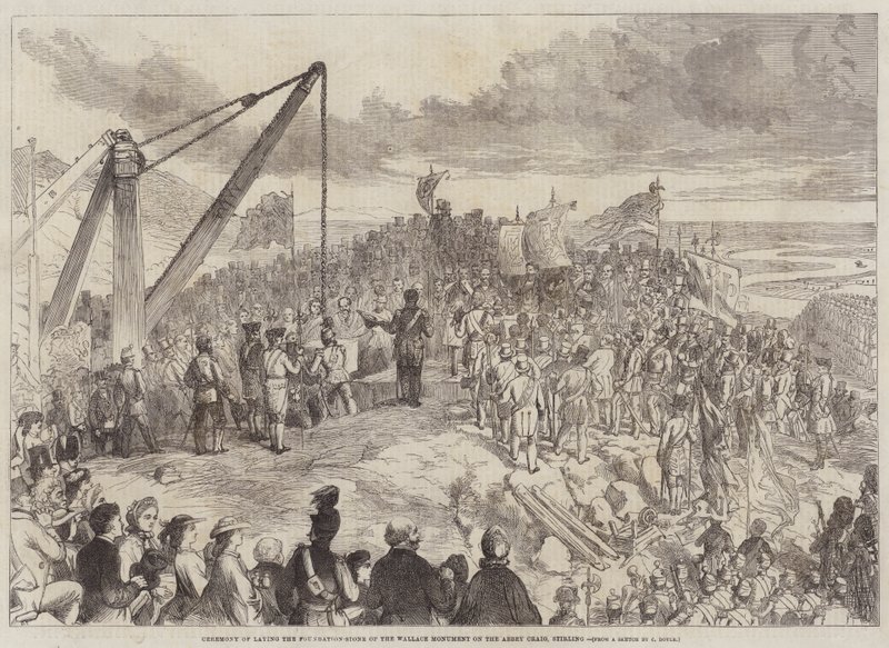 Cérémonie de pose de la première pierre du Monument Wallace sur l