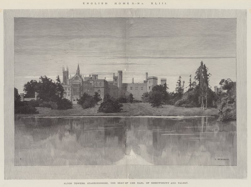 Maisons anglaises, Alton Towers, Staffordshire, le siège du comte de Shrewsbury et Talbot - Charles Auguste Loye