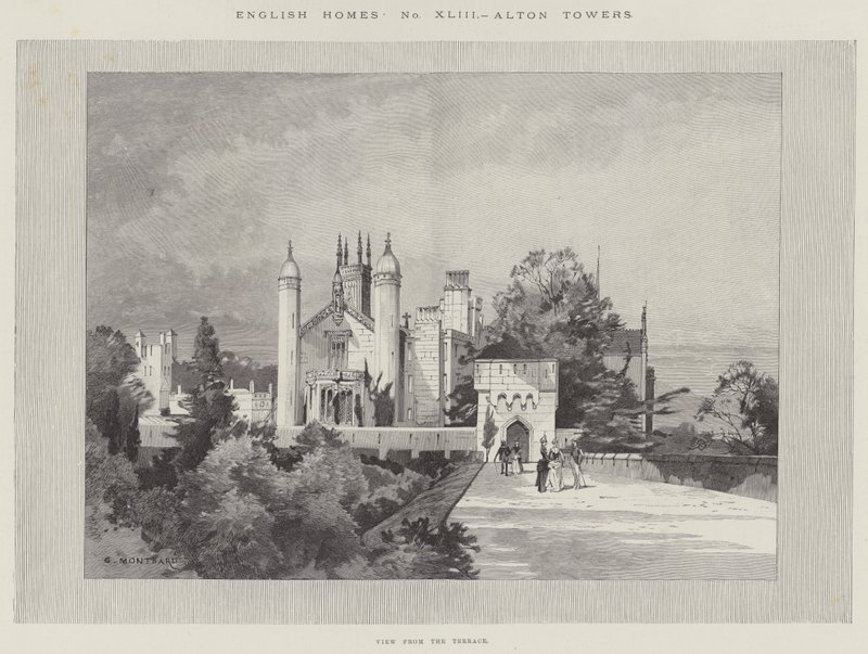 Maisons anglaises, Alton Towers, vue depuis la terrasse - Charles Auguste Loye