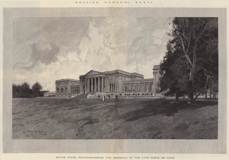 Maisons anglaises, Stowe House, Buckinghamshire, la résidence du défunt comte de Paris - Charles Auguste Loye