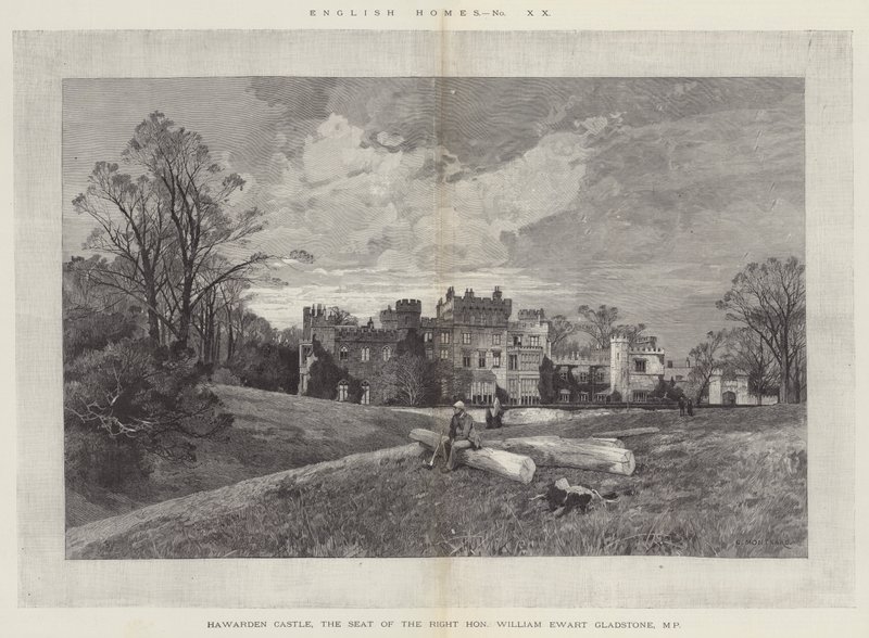 Château de Hawarden, résidence du très honorable William Ewart Gladstone, MP - Charles Auguste Loye
