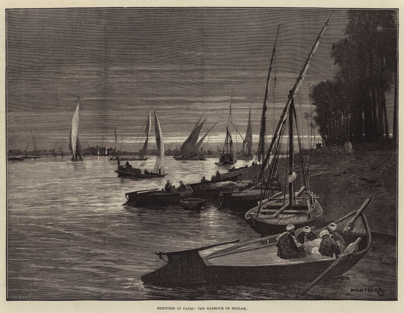 Croquis au Caire, le Port de Boulak - Charles Auguste Loye
