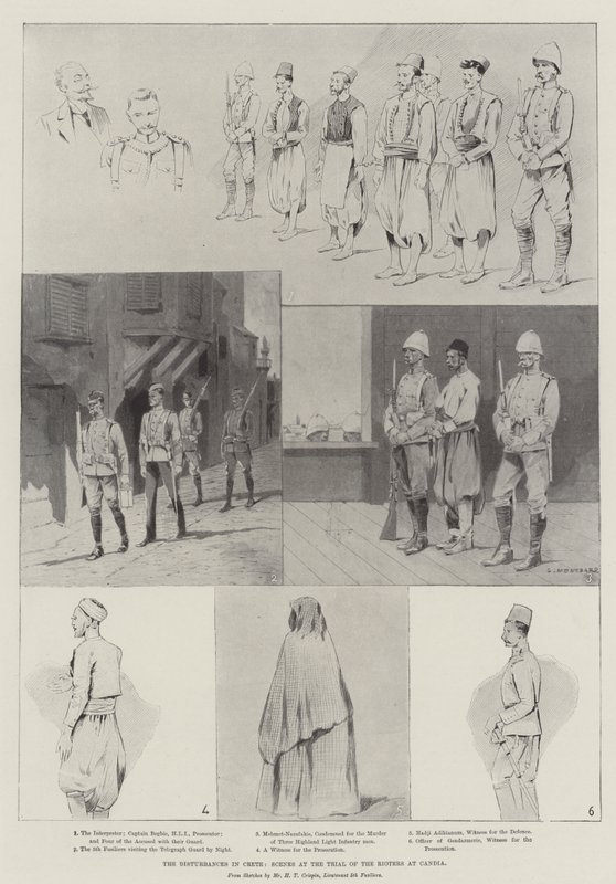 Les troubles en Crète, scènes au procès des émeutiers à Candia - Charles Auguste Loye
