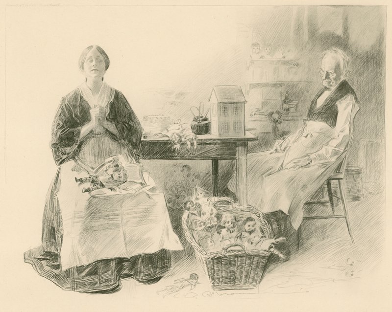 Caleb Plummer et sa fille - Charles Dana Gibson