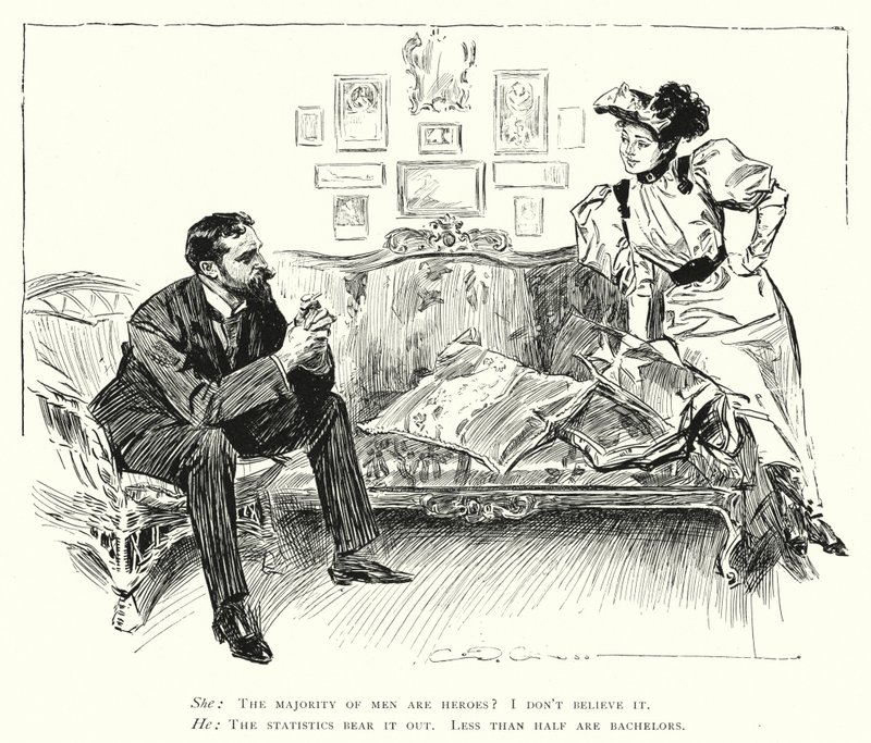 Les hommes sont des héros - moins de la moitié sont célibataires - Charles Dana Gibson