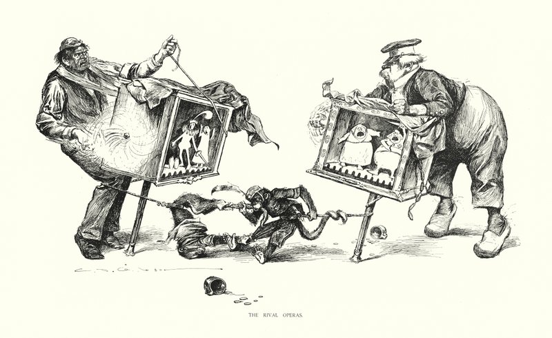 Les opéras rivaux (lithographie) - Charles Dana Gibson