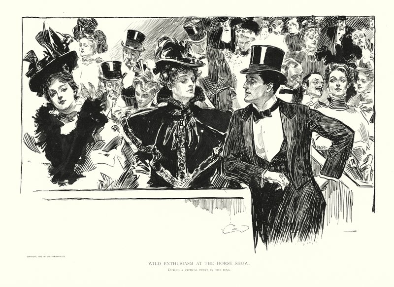 Enthousiasme Sauvage au Concours Hippique - Charles Dana Gibson