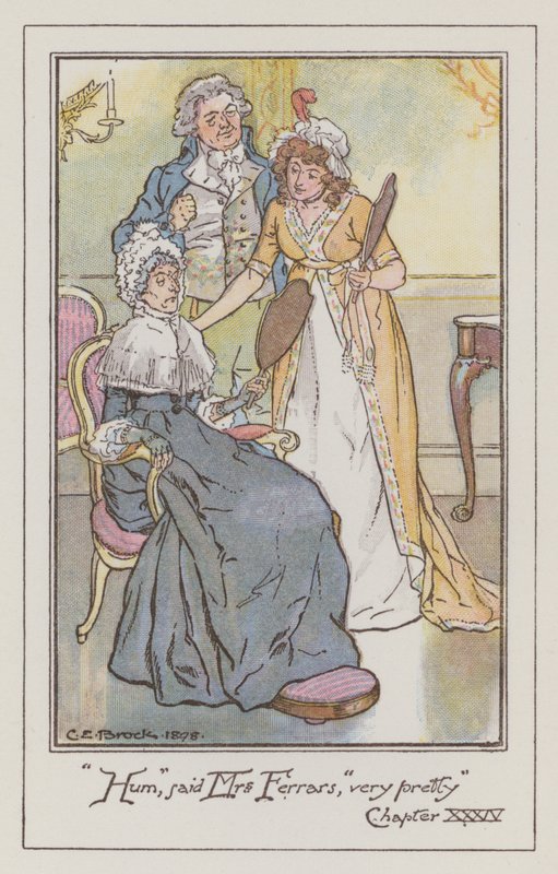 Illustration pour Raison et Sentiments de Jane Austen (lithographie en couleur) - Charles Edmund Brock