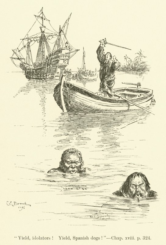 Illustration pour « Westward Ho! » de Charles Kingsley (gravure) - Charles Edmund Brock