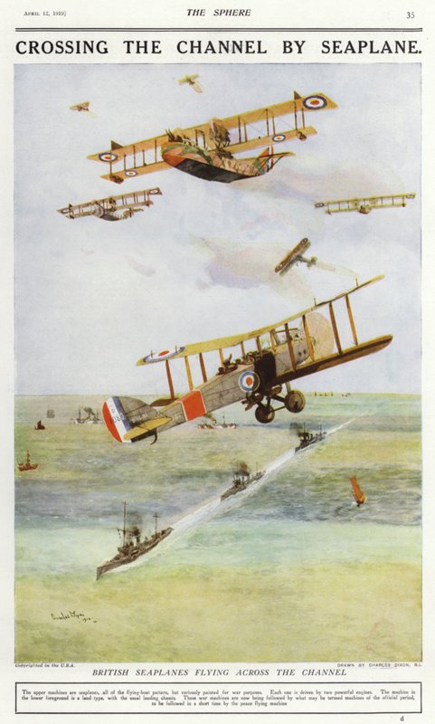 Hydravions britanniques traversant la Manche - Charles Edward (after) Dixon