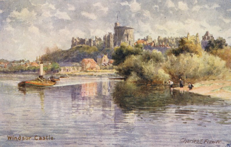 Rivière Thames : Château de Windsor - Charles Edwin Flower