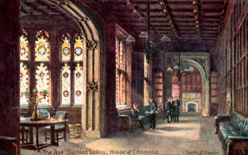 Le lobby de la division Aye, Chambre des communes - Charles Edwin Flower