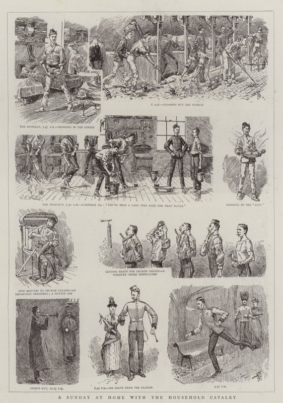 Un dimanche à la maison avec la cavalerie de la maison - Charles Edwin Fripp