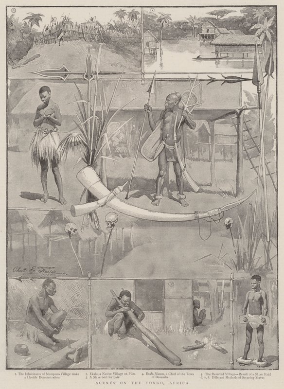 Scènes sur le Congo, Afrique - Charles Edwin Fripp