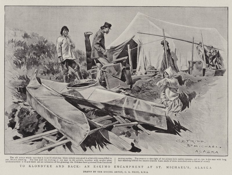 Vers Klondyke et retour, un campement esquimau à St Michael