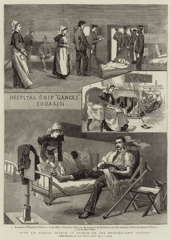 Avec Sir Gerald Graham à Suakim, sur le navire-hôpital Ganges - Charles Edwin Fripp