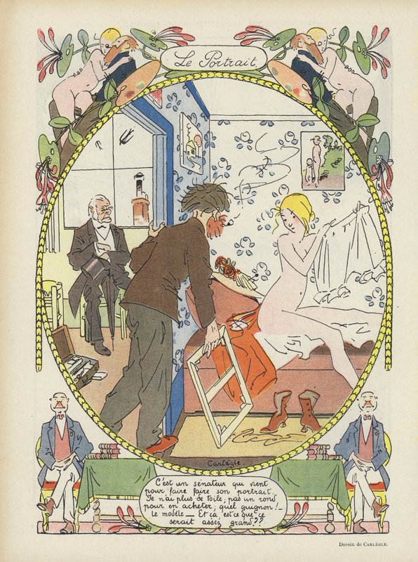 Le portrait. Illustration pour Le Rire - Charles Emile Egli