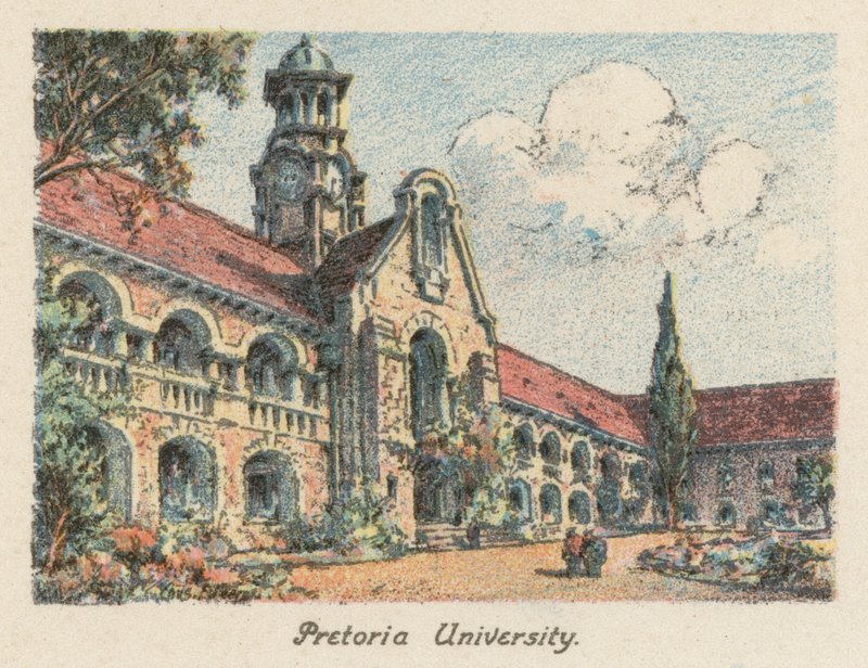 Afrique du Sud : Université de Pretoria (lithographie en couleur) - Charles Ernest Peers