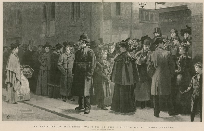 Un exercice de patience : attendre à la porte du théâtre de Londres - Charles Green