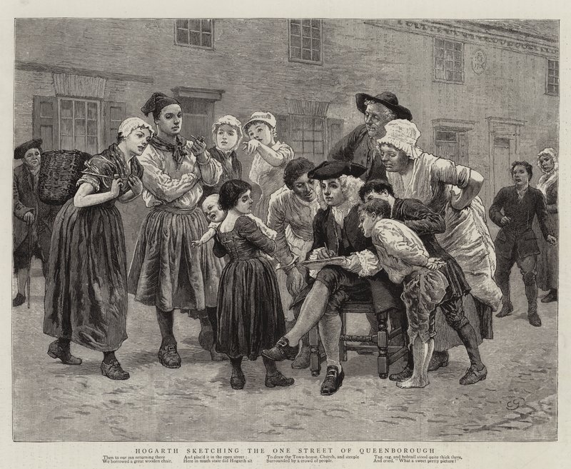 Hogarth dessinant la rue de Queenborough - Charles Green